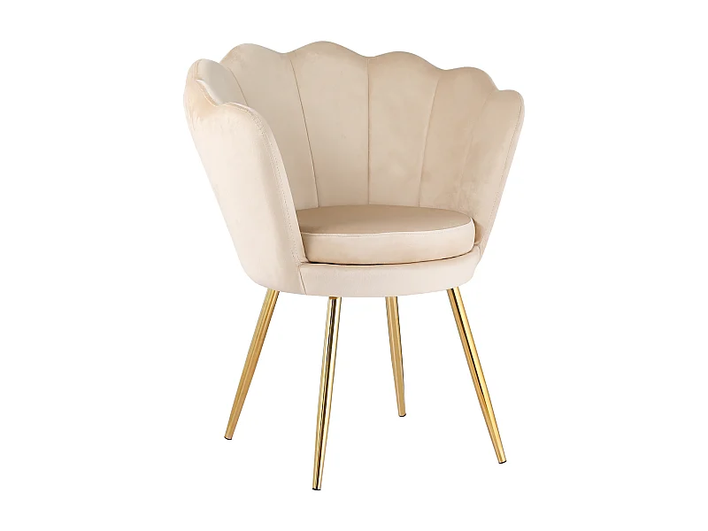 Chaise Velvet Chic Beige avec Pieds Dorés