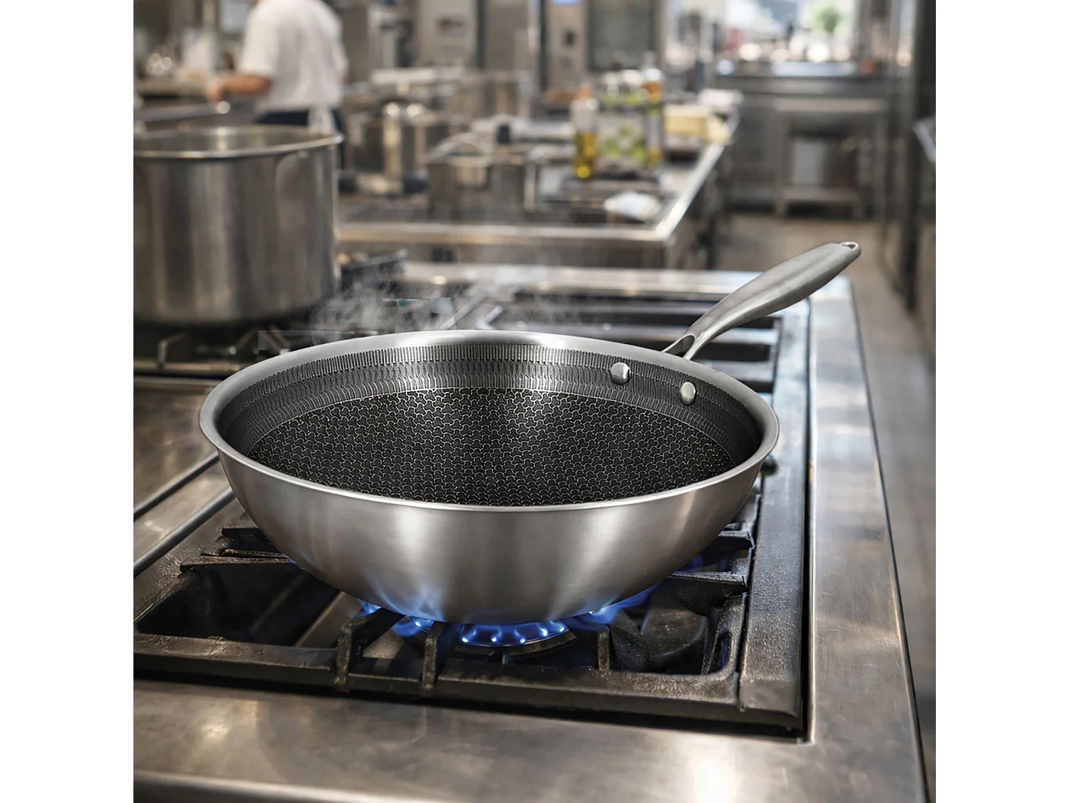 Menastyl - Wok Trinox Revêtu 28cm En Acier Inoxydable