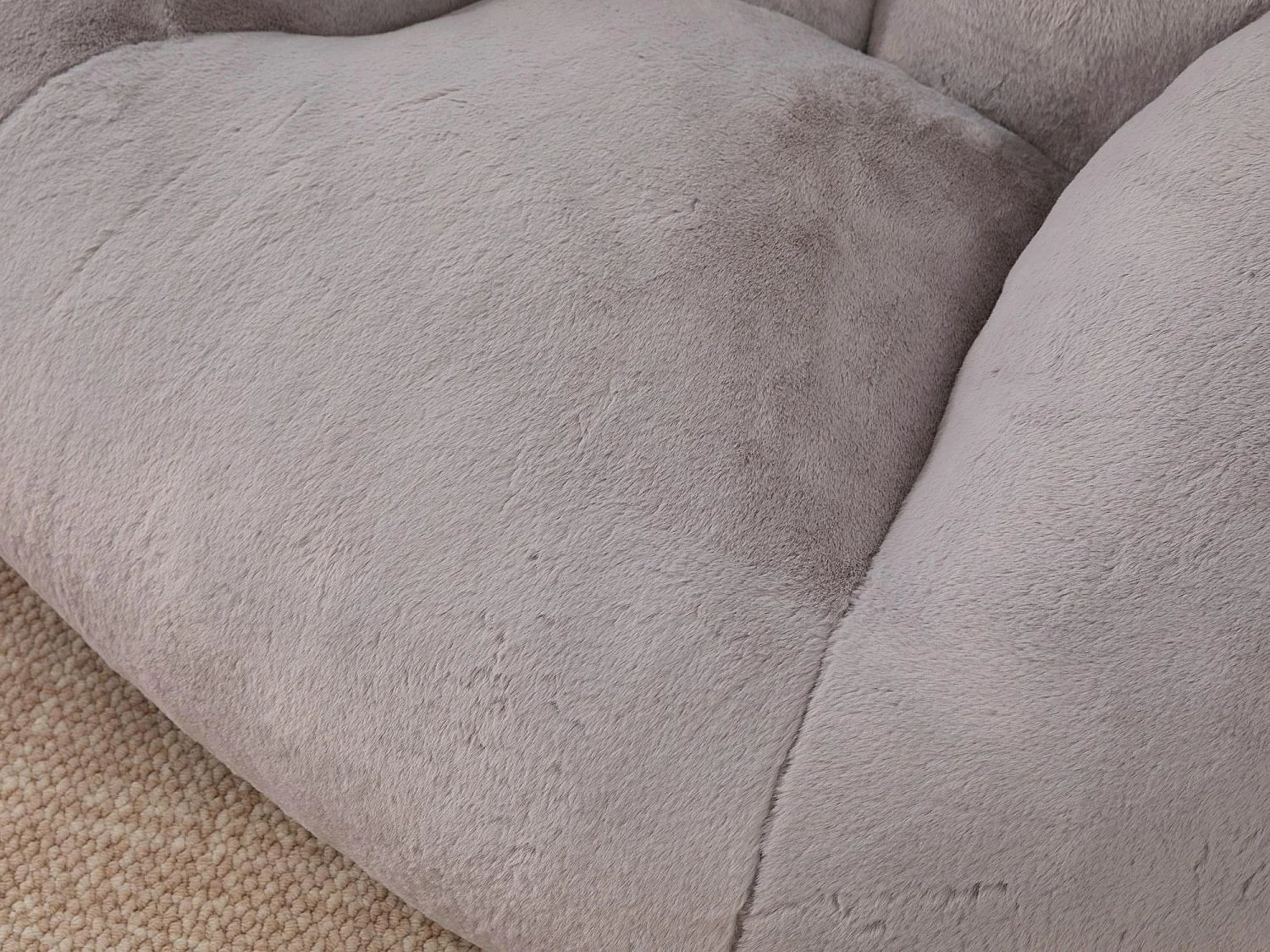 Fauteuil Poire en Velours - Dossier en Pétales - Confort Mémoire Douillet - Dimensions Généreuses (100x90cm) - Gris Claire - Pour Salon ou Chambre