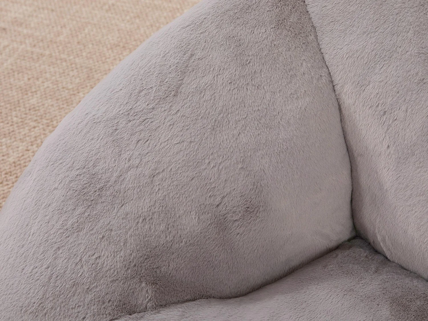 Fauteuil Poire en Velours - Dossier en Pétales - Confort Mémoire Douillet - Dimensions Généreuses (100x90cm) - Gris Claire - Pour Salon ou Chambre