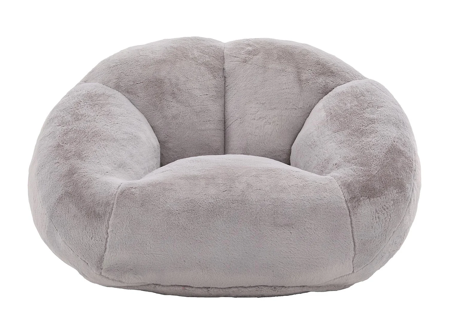 Fauteuil Poire en Velours - Dossier en Pétales - Confort Mémoire Douillet - Dimensions Généreuses (100x90cm) - Gris Claire - Pour Salon ou Chambre