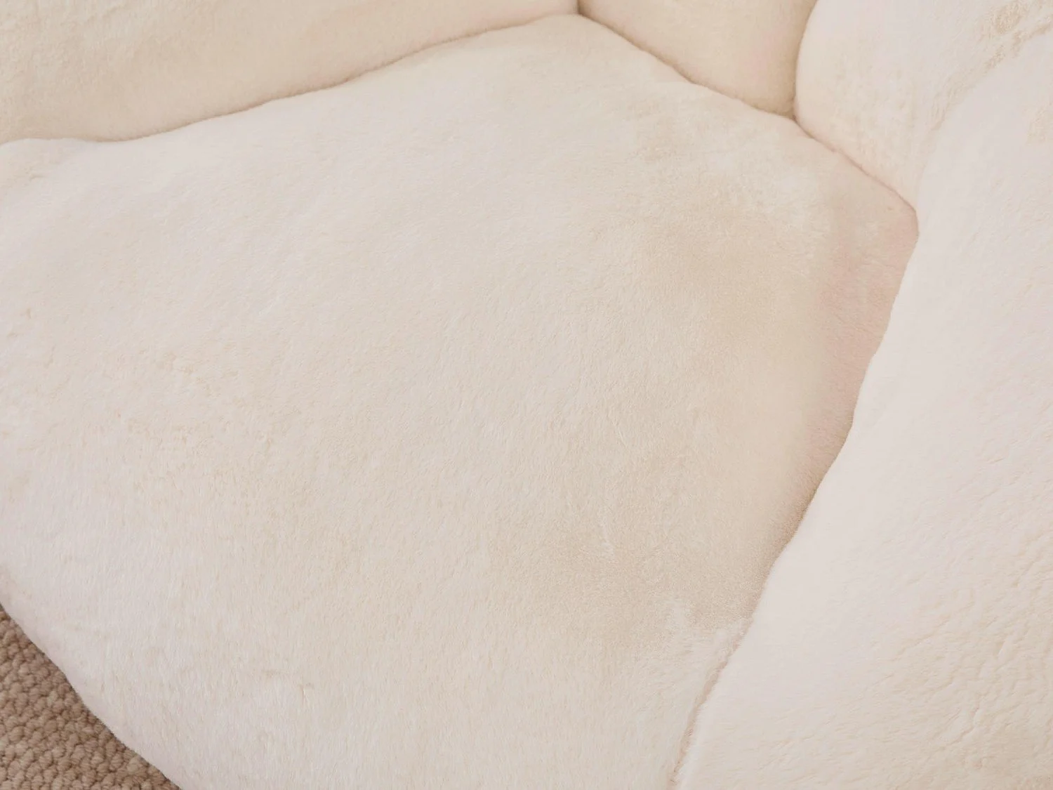 Fauteuil Poire en Velours - Dossier en Pétales - Confort Mémoire Douillet - Dimensions Généreuses (100x90cm) - Beige - Pour Salon ou Chambre