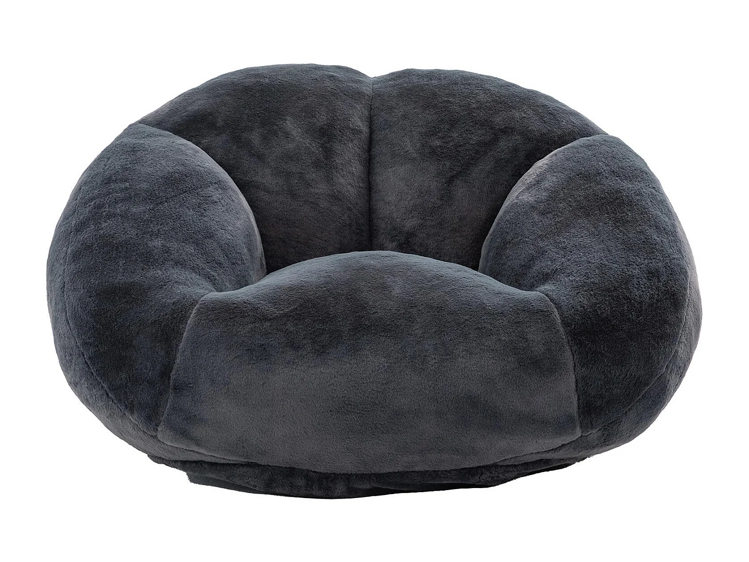 Fauteuil Poire en Velours - Dossier en Pétales - Confort Mémoire Douillet - Dimensions Généreuses (100x90cm) - Noir - Pour Salon ou Chambre