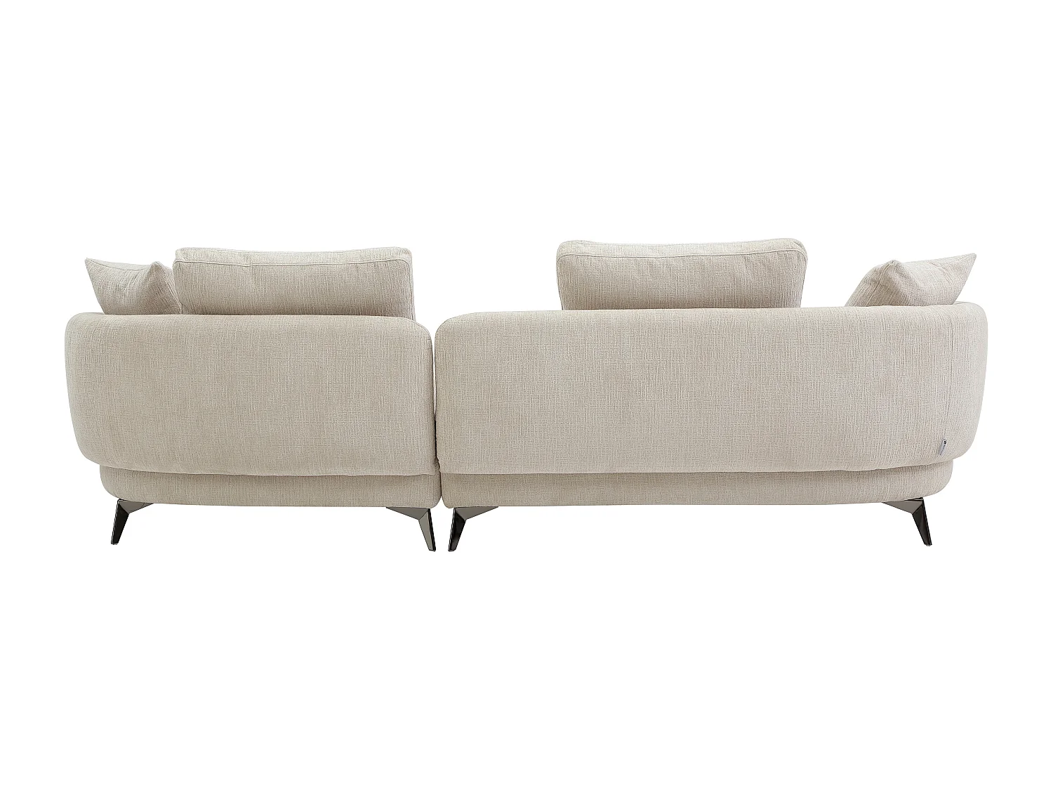 Canapé d'angle droit en tissu chenille beige PIPANI