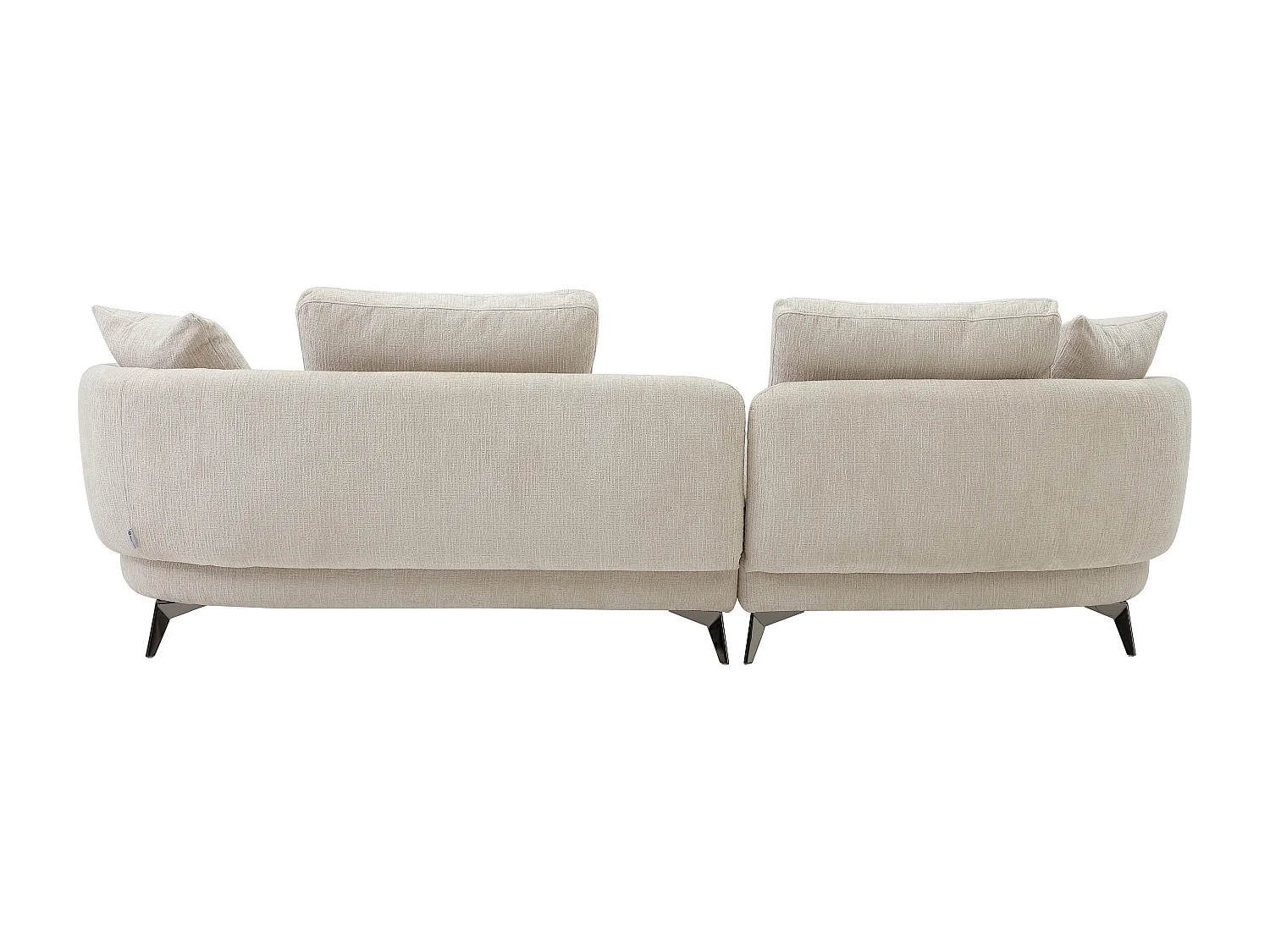 Canapé d'angle gauche en tissu chenille beige PIPANI