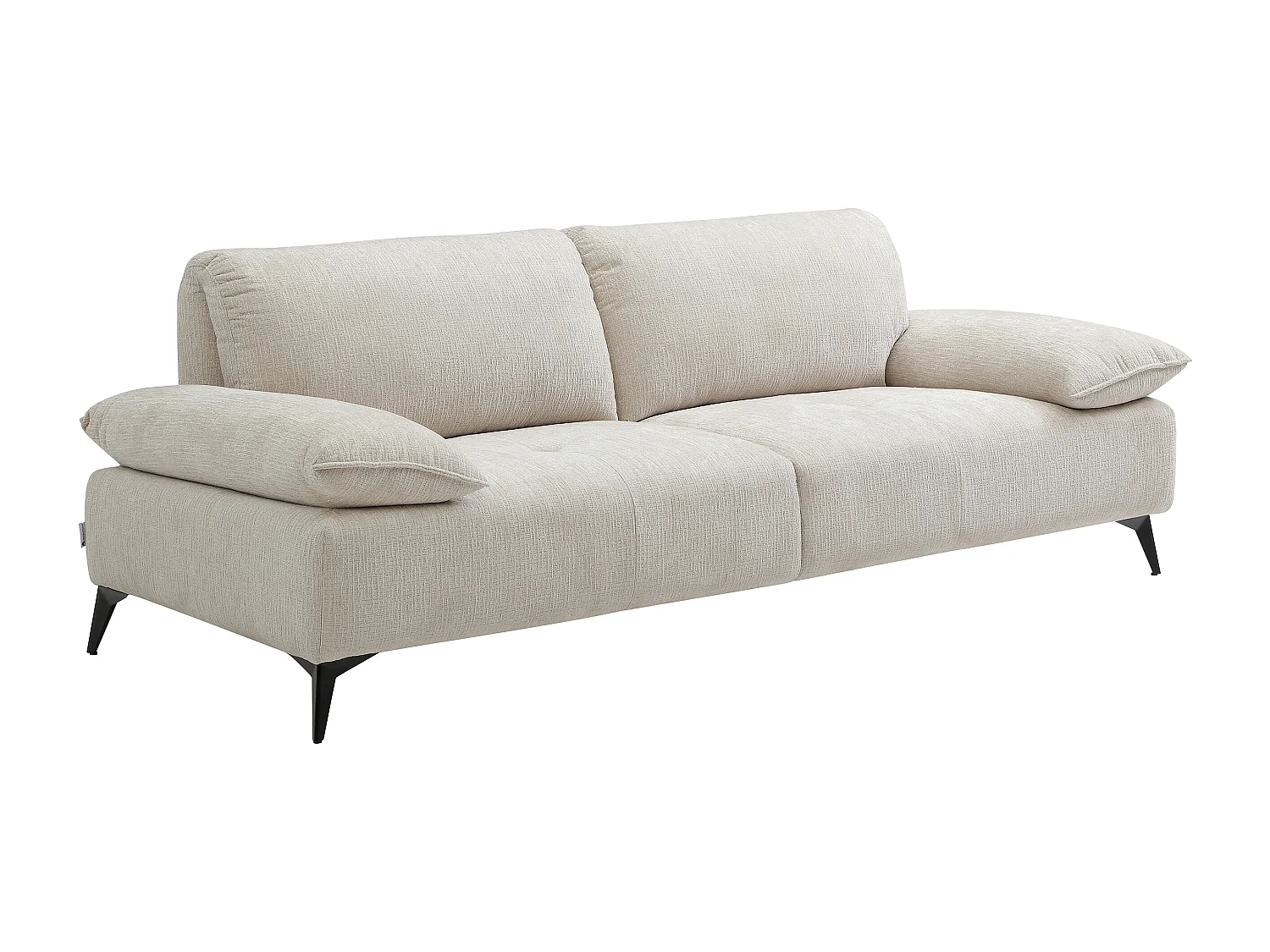 Canapé 3 places en tissu chenille beige VIKEMA