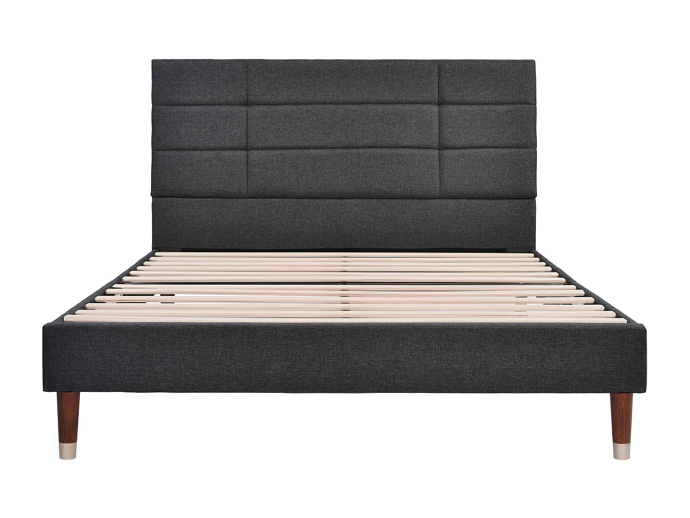 Gestoffeerd tweepersoonsbedframe, 140x200cm donkergrijs linnen met hoofdeinde (matras niet inbegrepen)