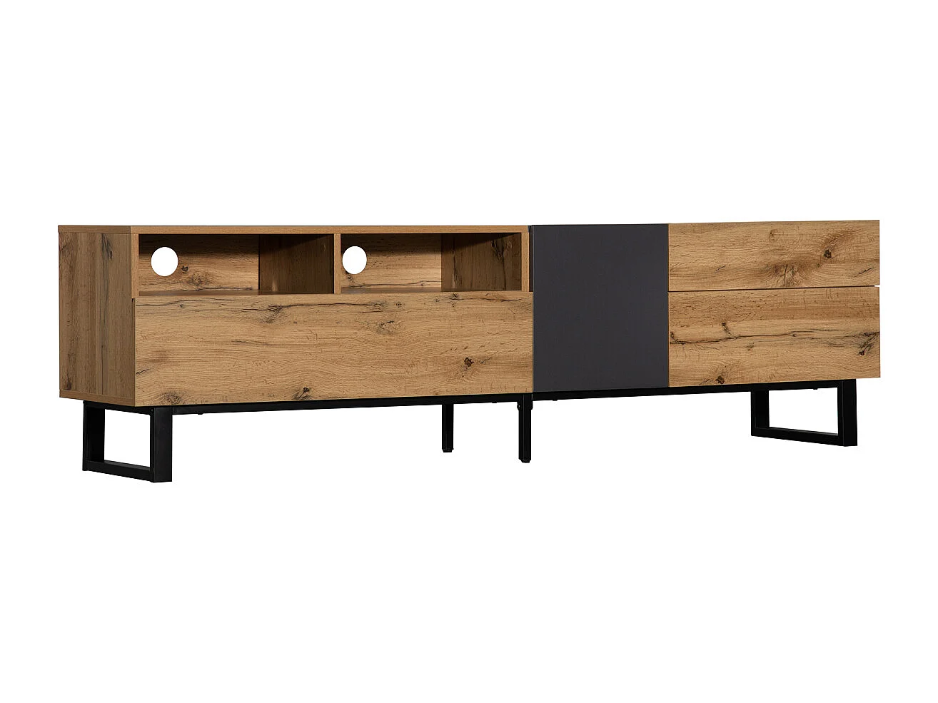 Moderne kleurblok TV-kast met houtnerf 180 cm