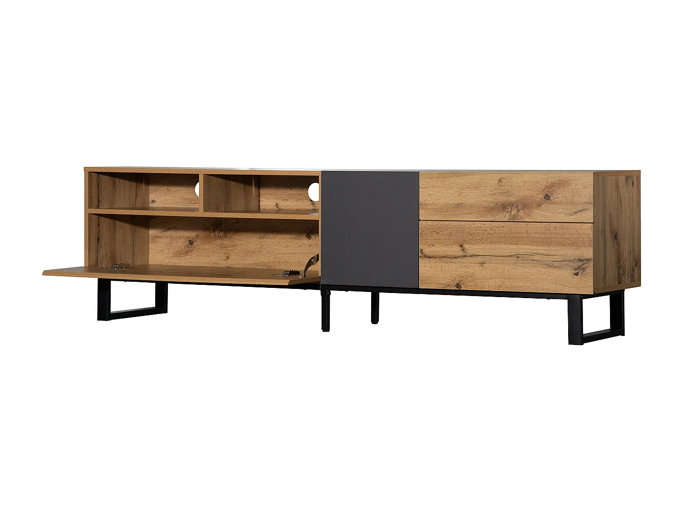 Moderne kleurblok TV-kast met houtnerf 180 cm