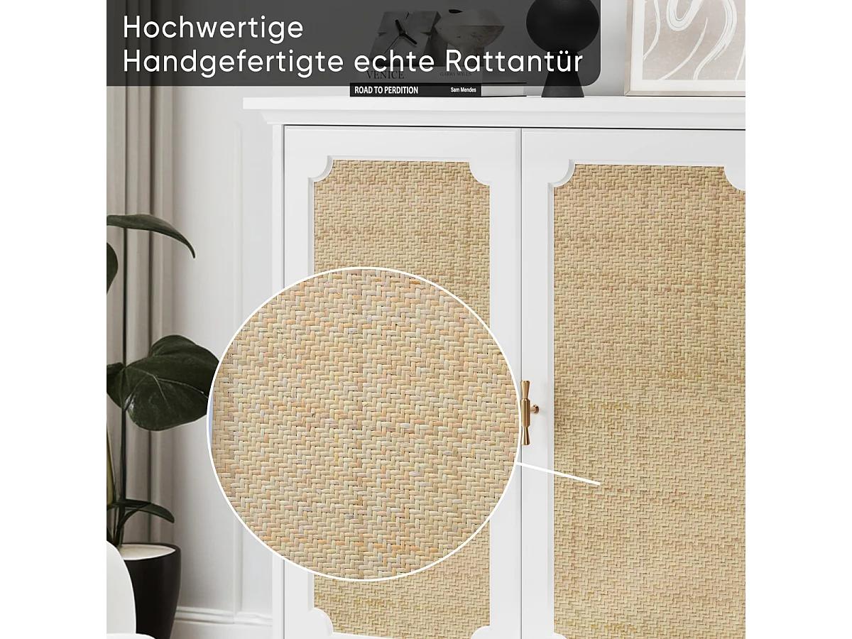 Dressoir met rotan-look deuren voor hal, entree en woonkamer