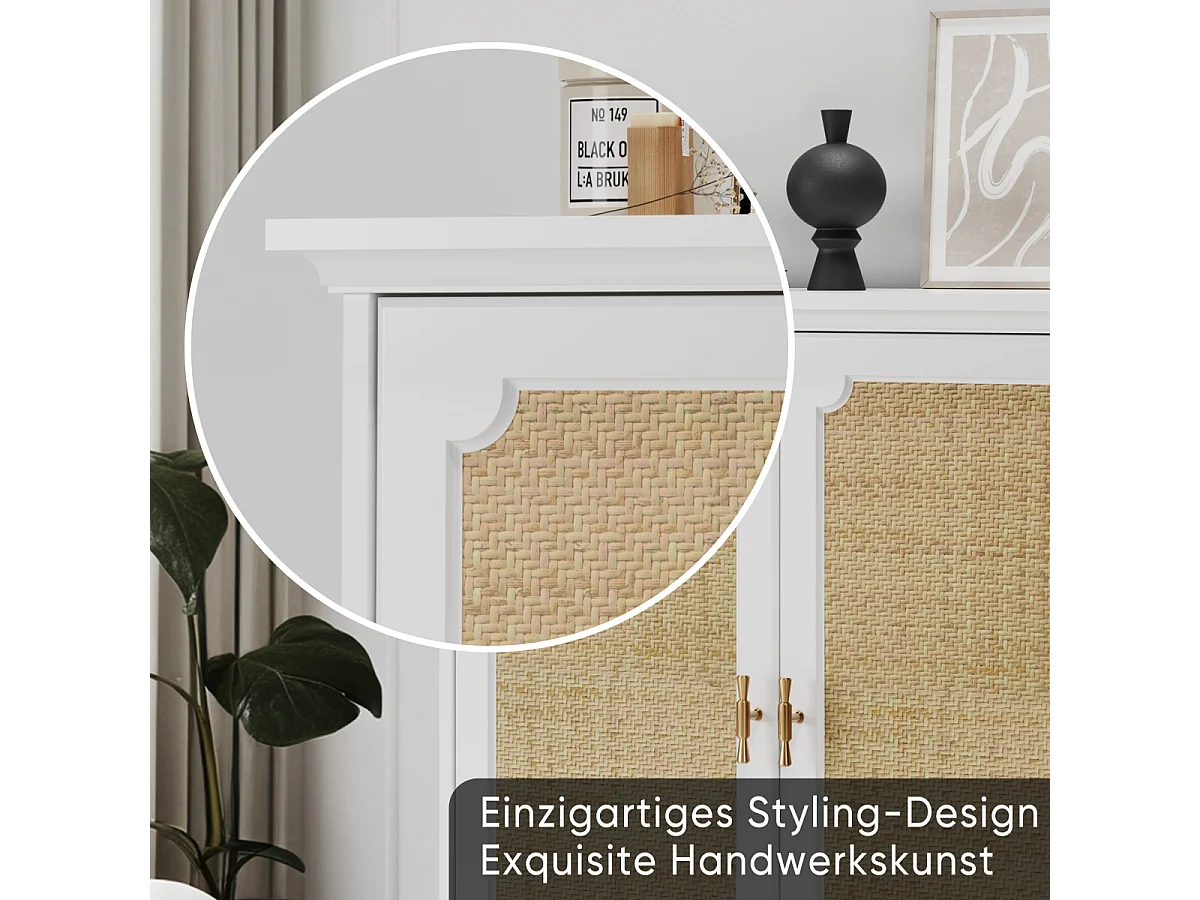 Dressoir met rotan-look deuren voor hal, entree en woonkamer