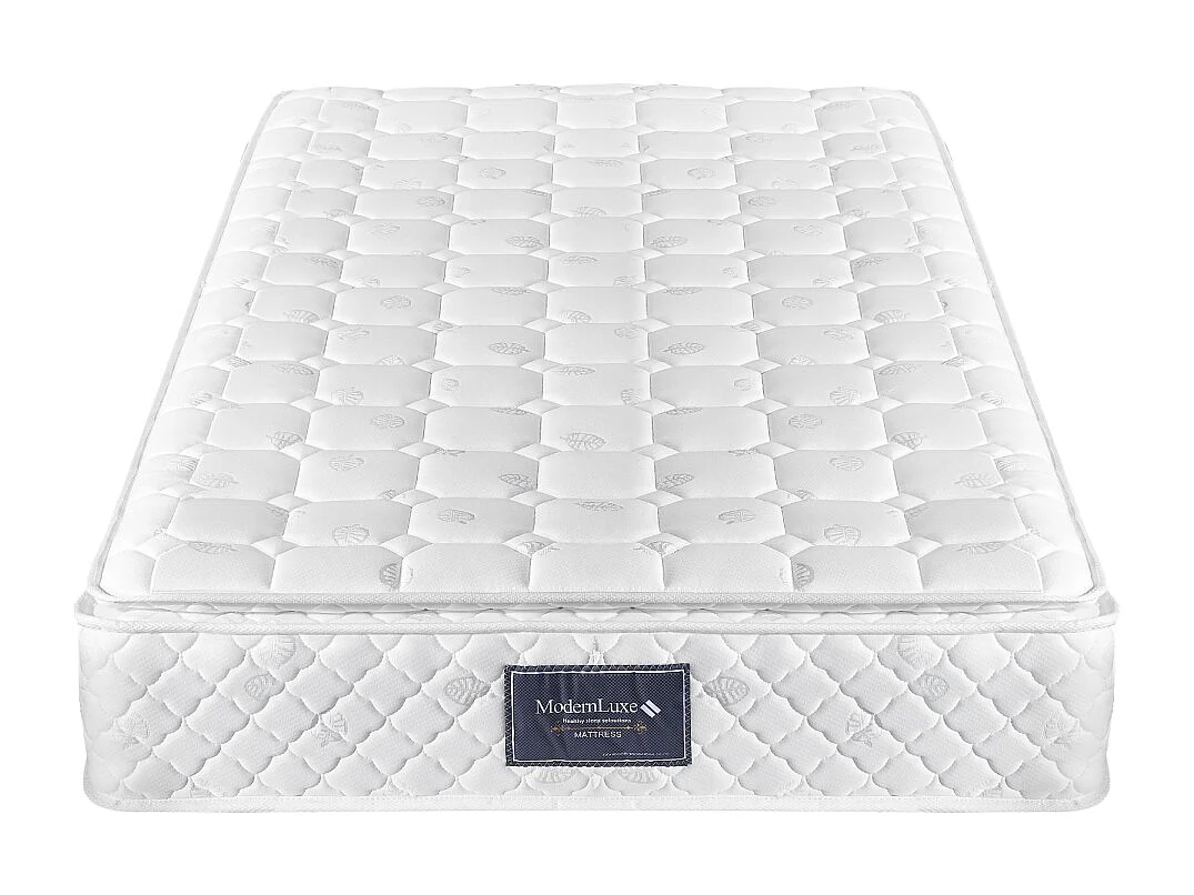 Cama individual tapizada en lino gris con colchón de muelles (90 x 200 cm)