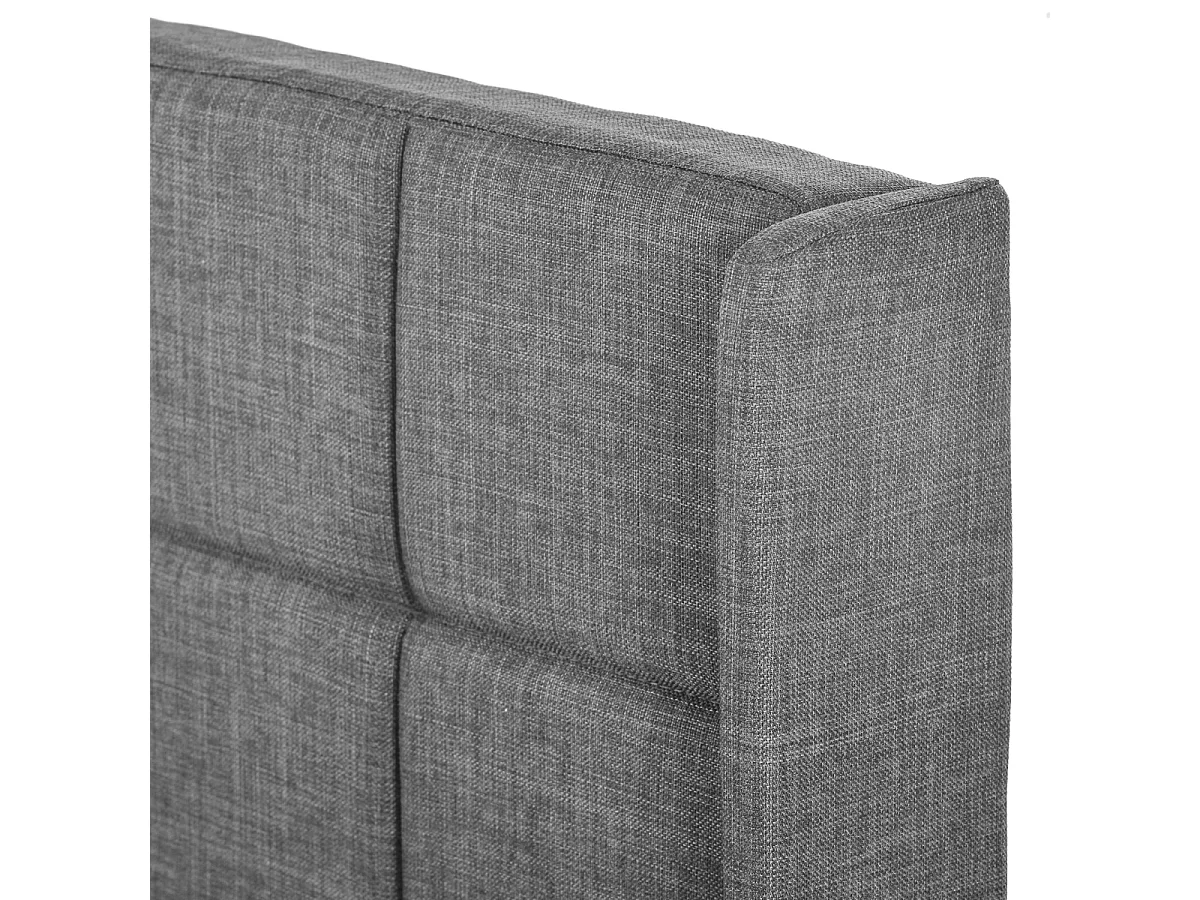 Grijs linnen gestoffeerd tweepersoonsbed met springverenmatras, 140x200cm