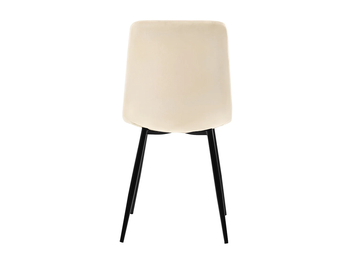 Ensemble de chaises de salle à manger (4 pièces), chaise design rembourrée en velours beige avec dossier et structure en métal.