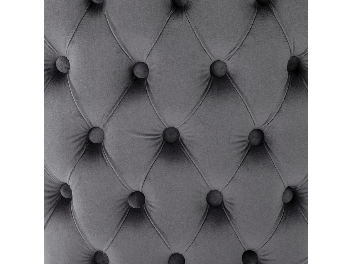 4-voet stoel, stoel, grijze fluwelen eetkamerstoel, met knopen, massief houten frame, grijs (set van 6)