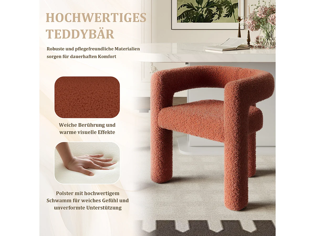 Ergonomische fauteuil van teddyfleece – comfortabel, stijlvol en veelzijdig.