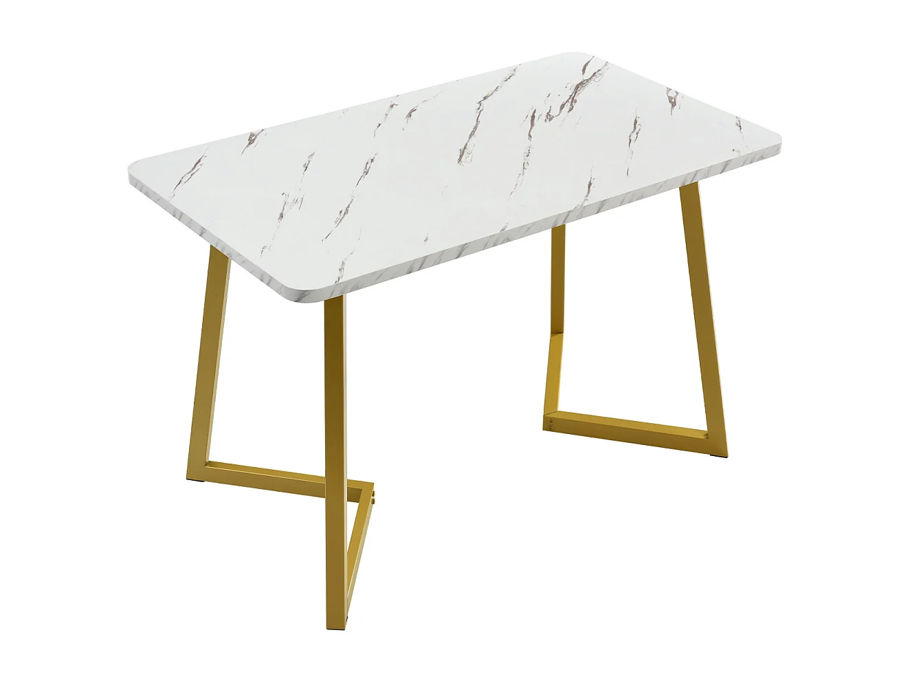 Eettafelset van grijs fluweel met gouden poten (tafel 117x68 cm, 4 stoelen)