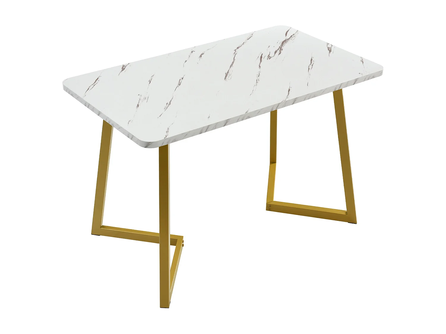 Eettafelset van grijs fluweel met gouden poten (tafel 117x68 cm, 4 stoelen)