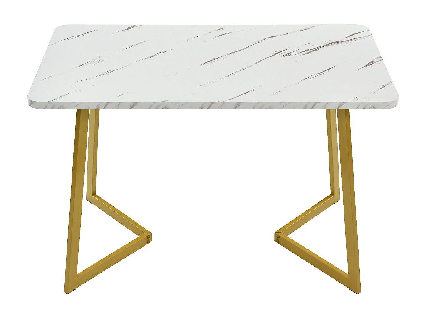 Eettafelset van grijs fluweel met gouden poten (tafel 117x68 cm, 4 stoelen)