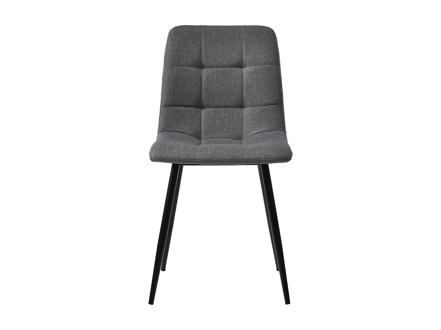 Set da pranzo nero da 140x80 cm con 4 sedie in lino grigio scuro e gambe in ferro nero.