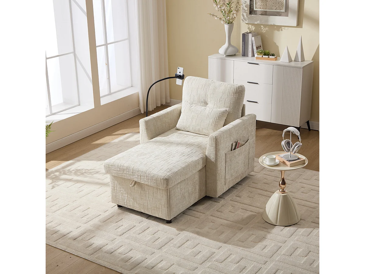Canapé multifonctionnel avec support pour téléphone portable, fauteuil en chenille pour salon
