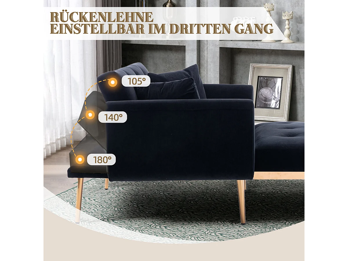 Poltrona in stile moderno con schienale regolabile, reclinabile, poltrona pieghevole (contenente ferro)