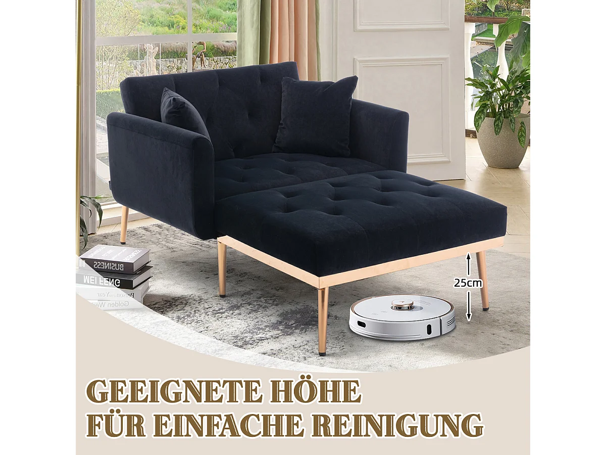 Poltrona in stile moderno con schienale regolabile, reclinabile, poltrona pieghevole (contenente ferro)