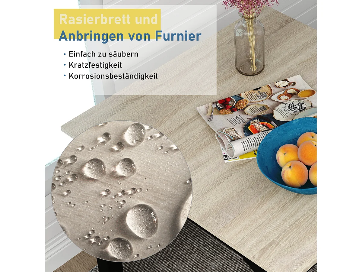 Ensemble de salle à manger : table et 2 chaises pour balcon, salle à manger, salon (couleur naturelle)