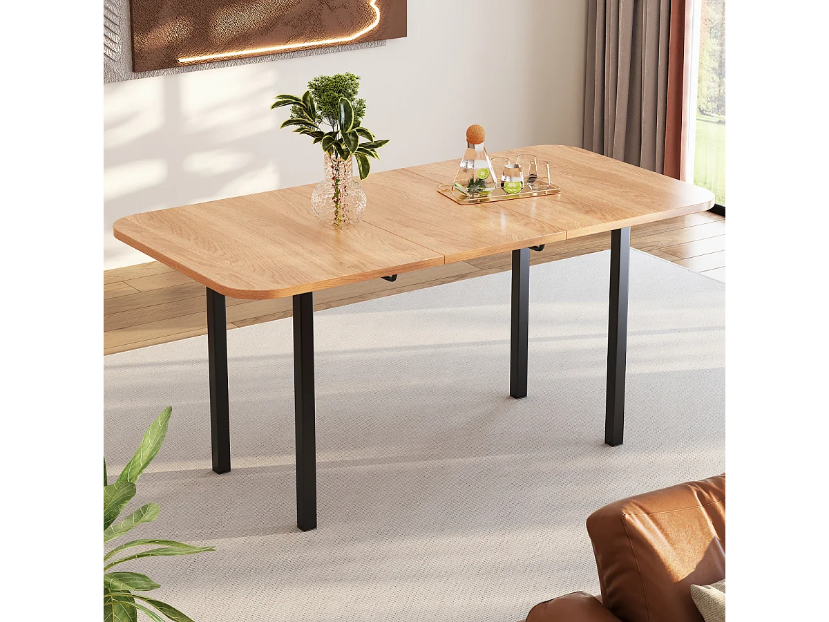 Klassieke uitschuifbare houten eettafel (120-160 cm) voor 4-6 personen.