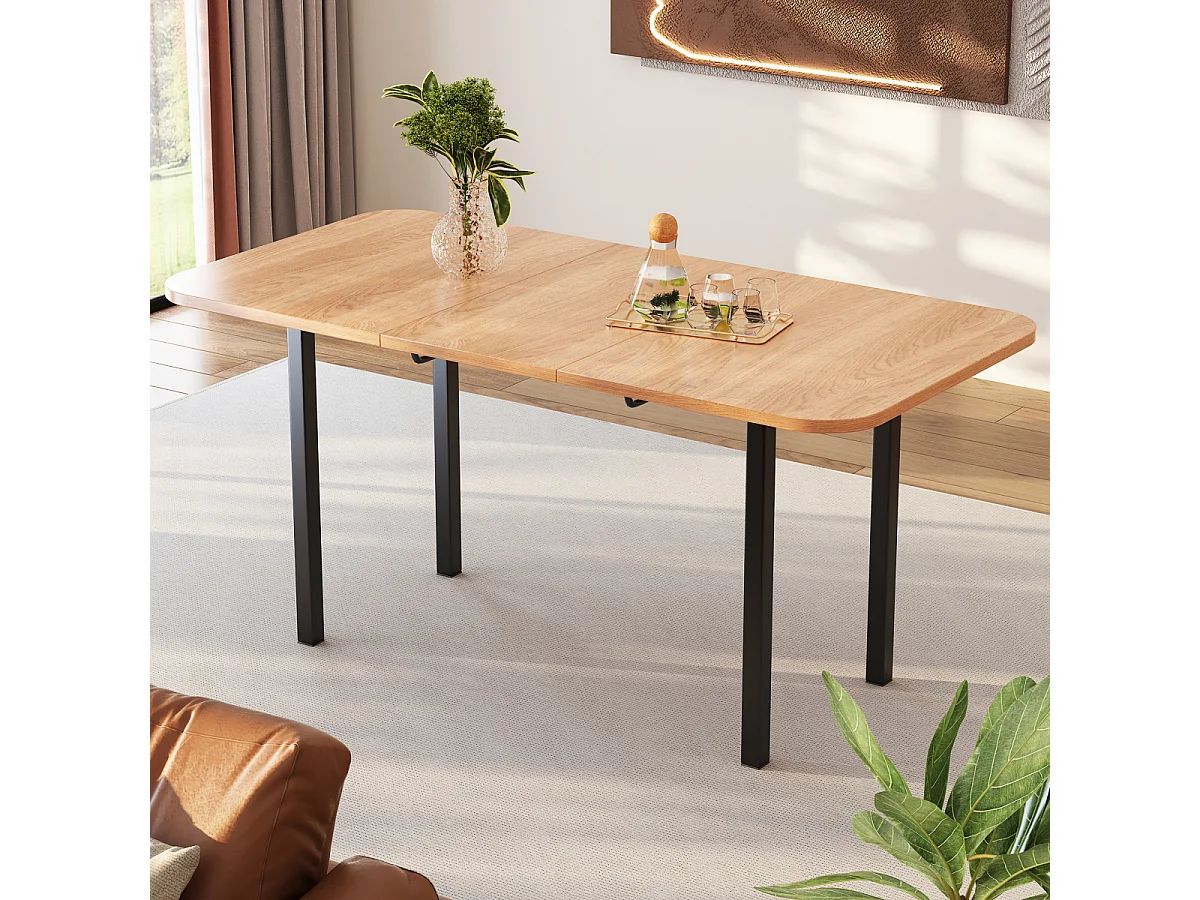 Klassieke uitschuifbare houten eettafel (120-160 cm) voor 4-6 personen.