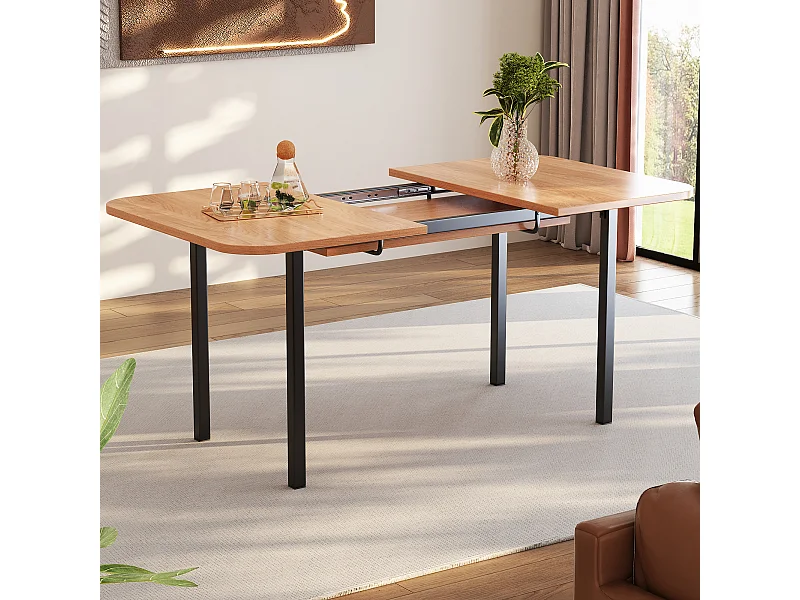 Klassieke uitschuifbare houten eettafel (120-160 cm) voor 4-6 personen.