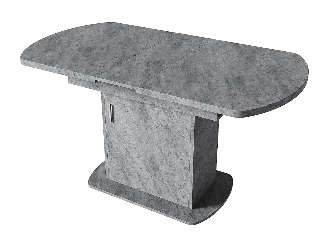 Mesa de comedor ovalada extensible (110/130 x 70 x 75 cm): moderna, minimalista, compacta y con espacio de almacenamiento.