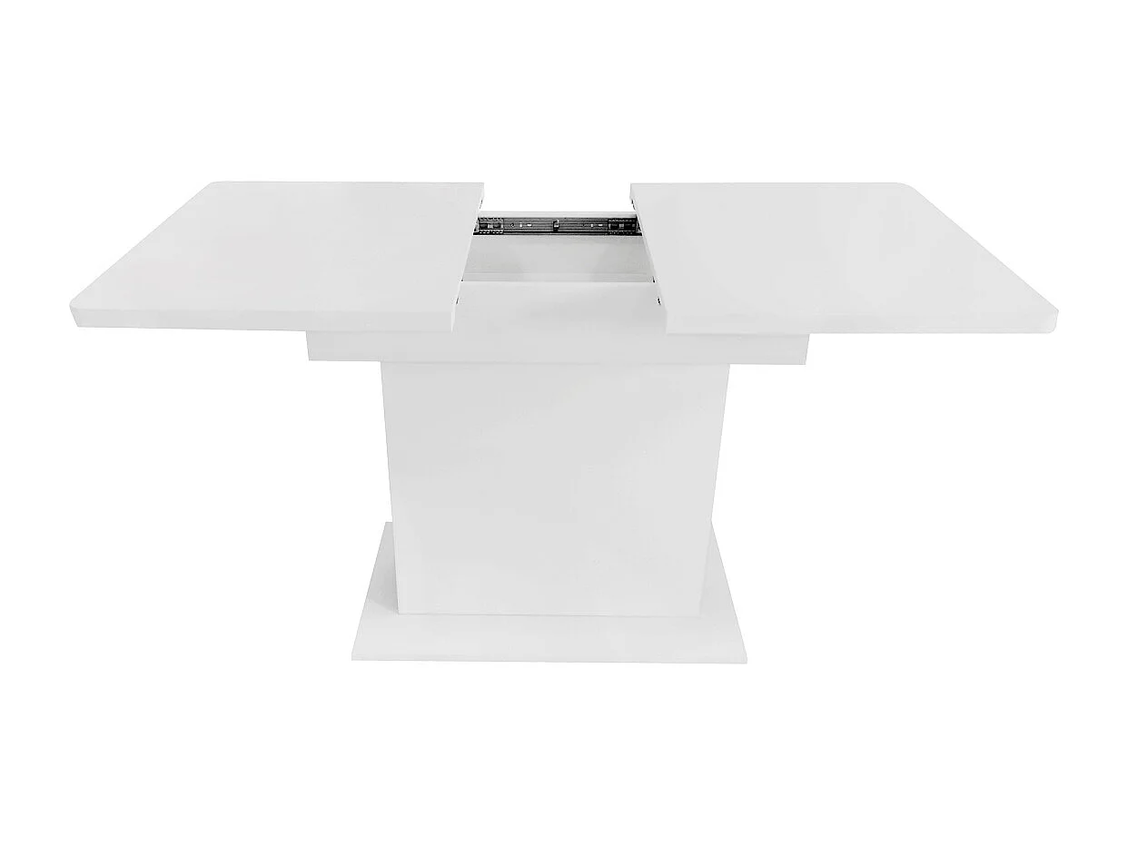 Uitschuifbare eettafel met opbergruimte, modern, eenvoudig ijzer, ruimtebesparend en multifunctioneel, wit