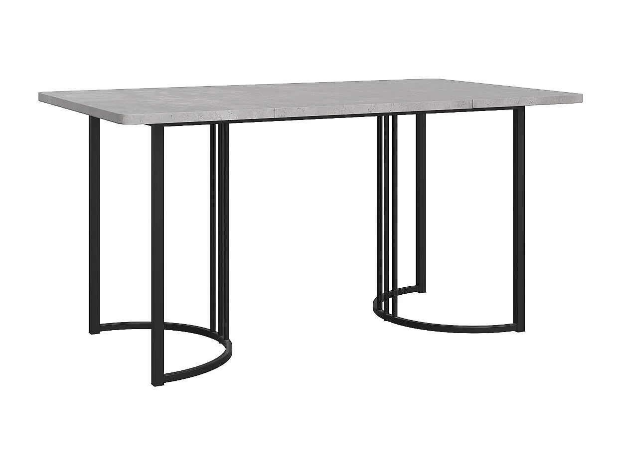 Table de salle à manger à motif marbre gris avec structure en métal (140 x 80 cm)
