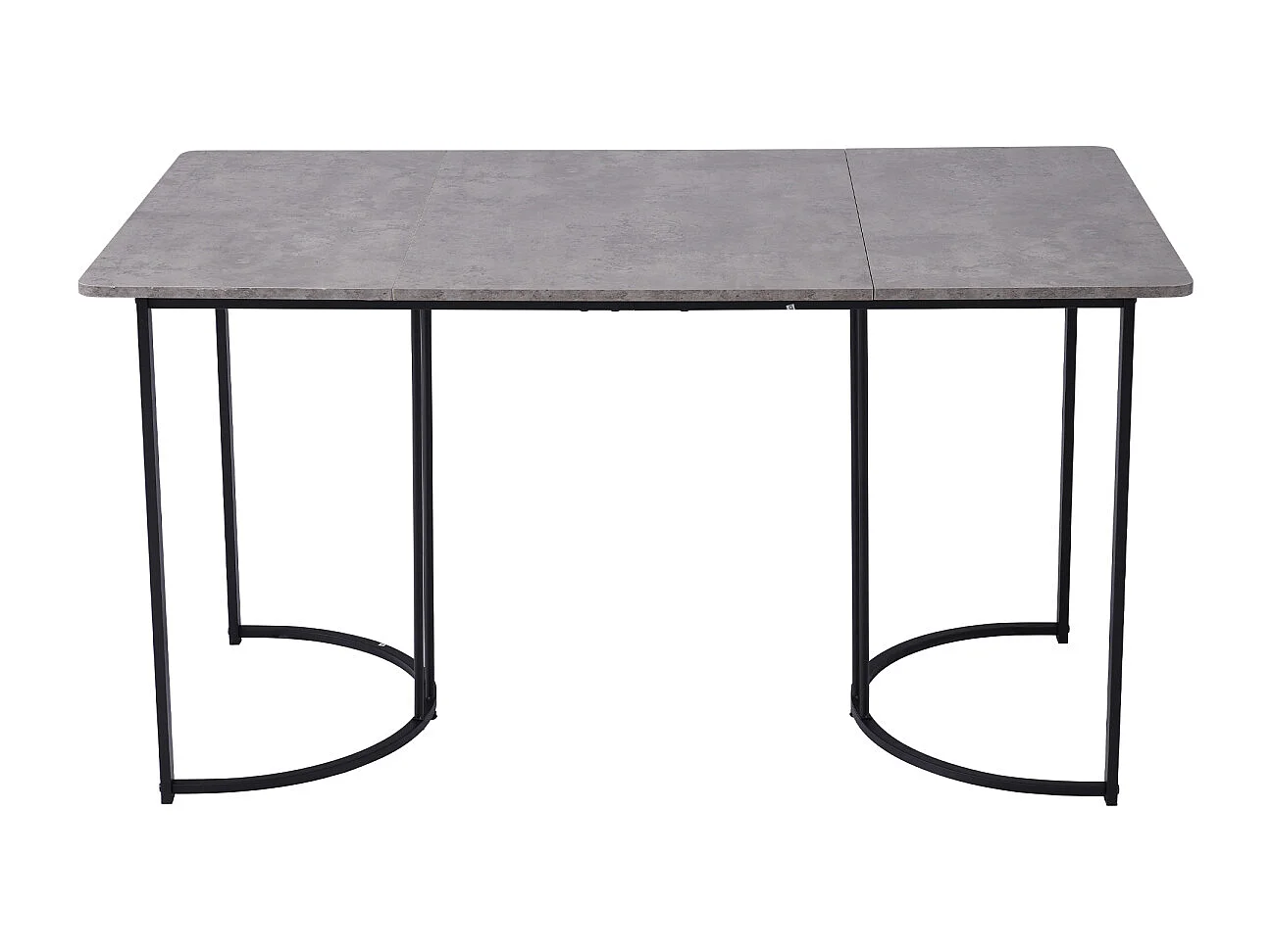 Table de salle à manger à motif marbre gris avec structure en métal (140 x 80 cm)