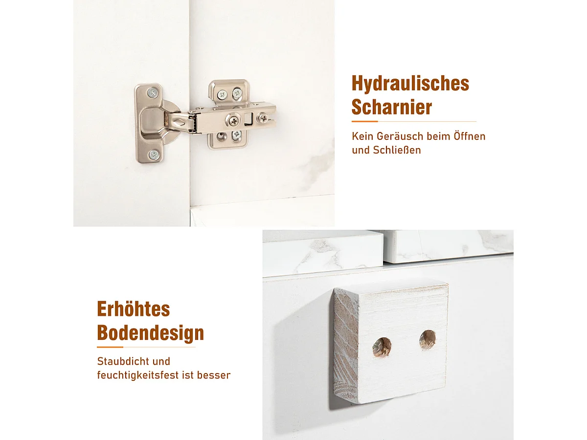 Dressoir met 4 deuren en 2 laden, 208 x 39,5 x 80 cm.