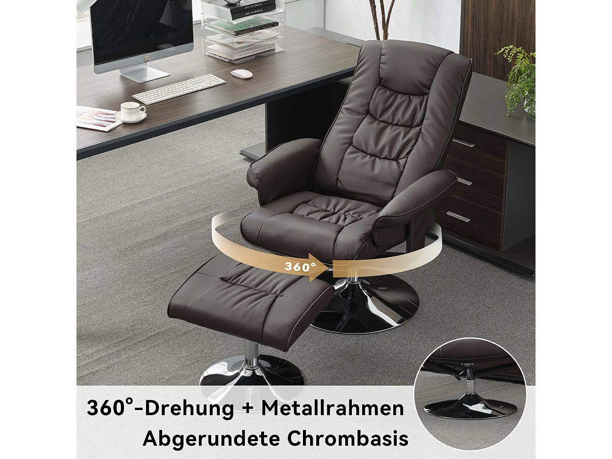 Massagestoel met PU-bekleding, voetenbank, voetenbank met 5-punts massageapparaat voor thuis