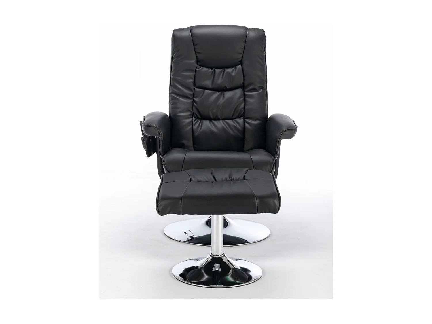 Sillón de masaje con tapizado de PU, reposapiés y masajeador de 5 puntos para el hogar.