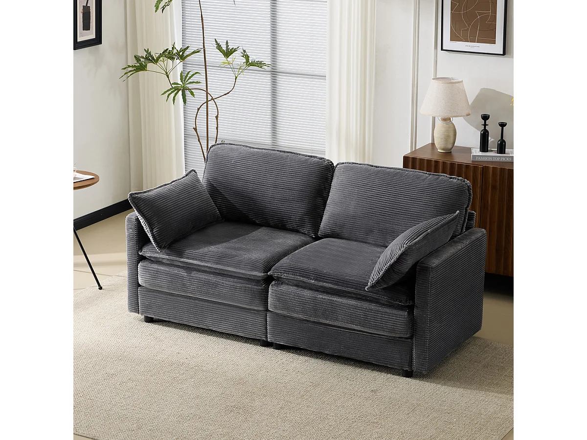 Moderno sofá de 2 plazas, minimalista y espacioso, para salón/dormitorio.