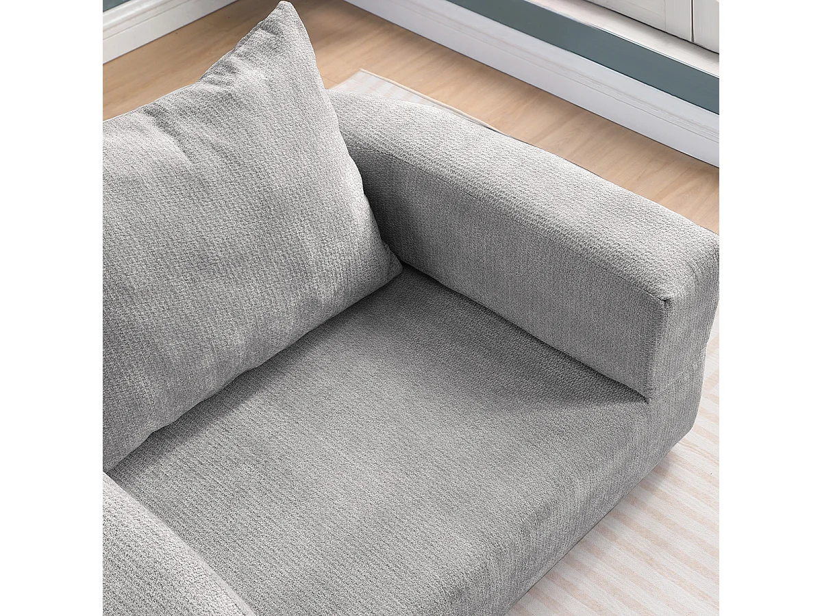 Canapé-lit futon compressible, fauteuil-lit polyvalent avec coussins.