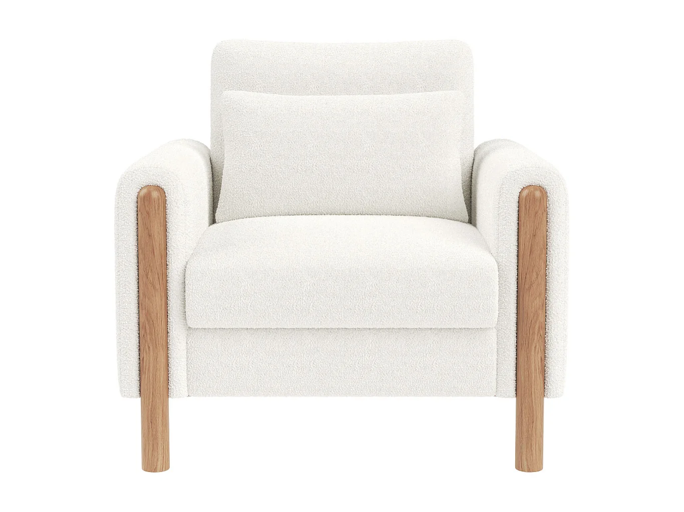 Comfortabele relaxfauteuil met dikke kussens voor woonkamer, kantoor of slaapkamer, wit