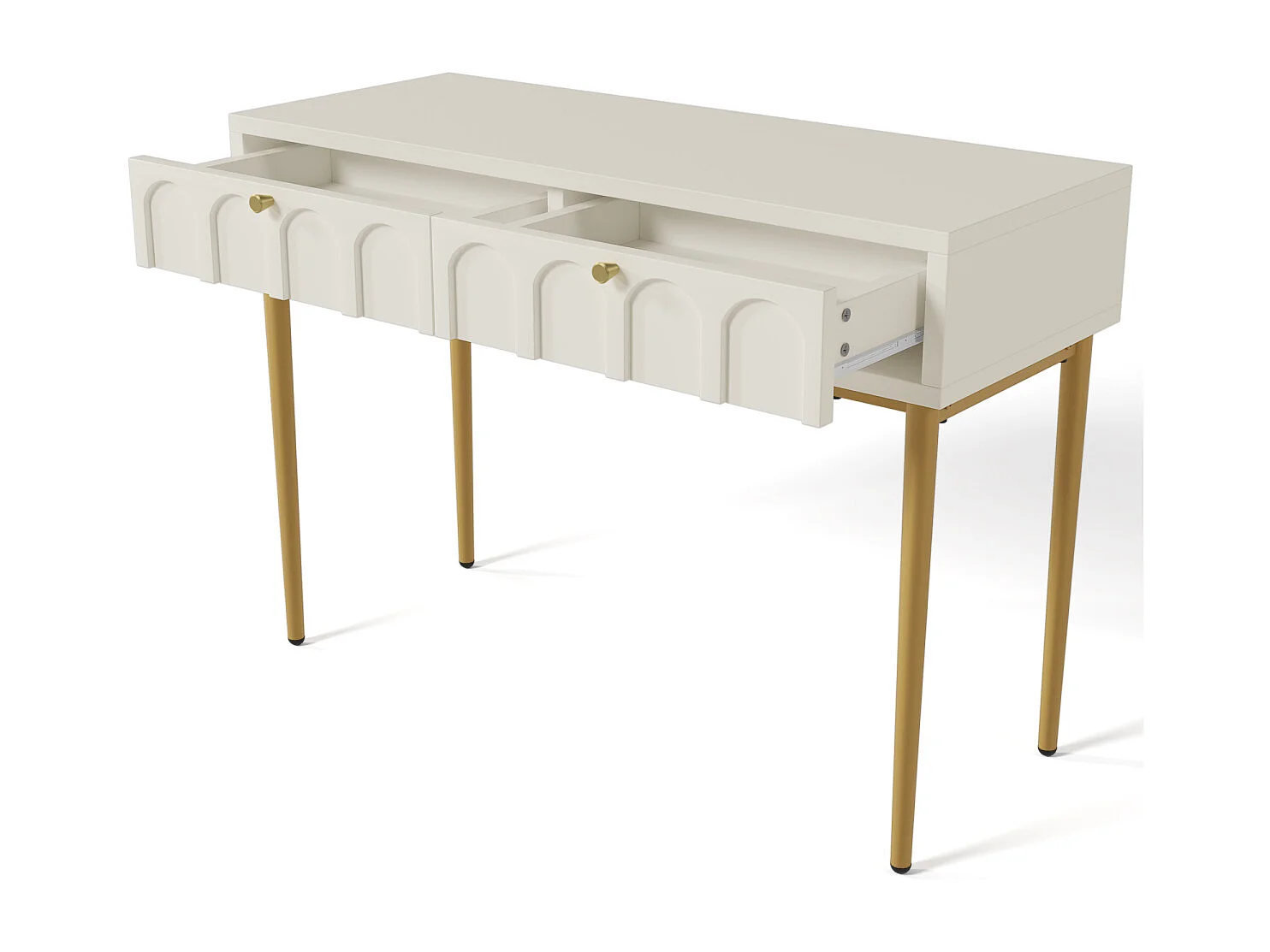 Tocador blanco con 2 cajones (76,5 cm de alto x 100 cm de ancho x 45 cm de profundidad)