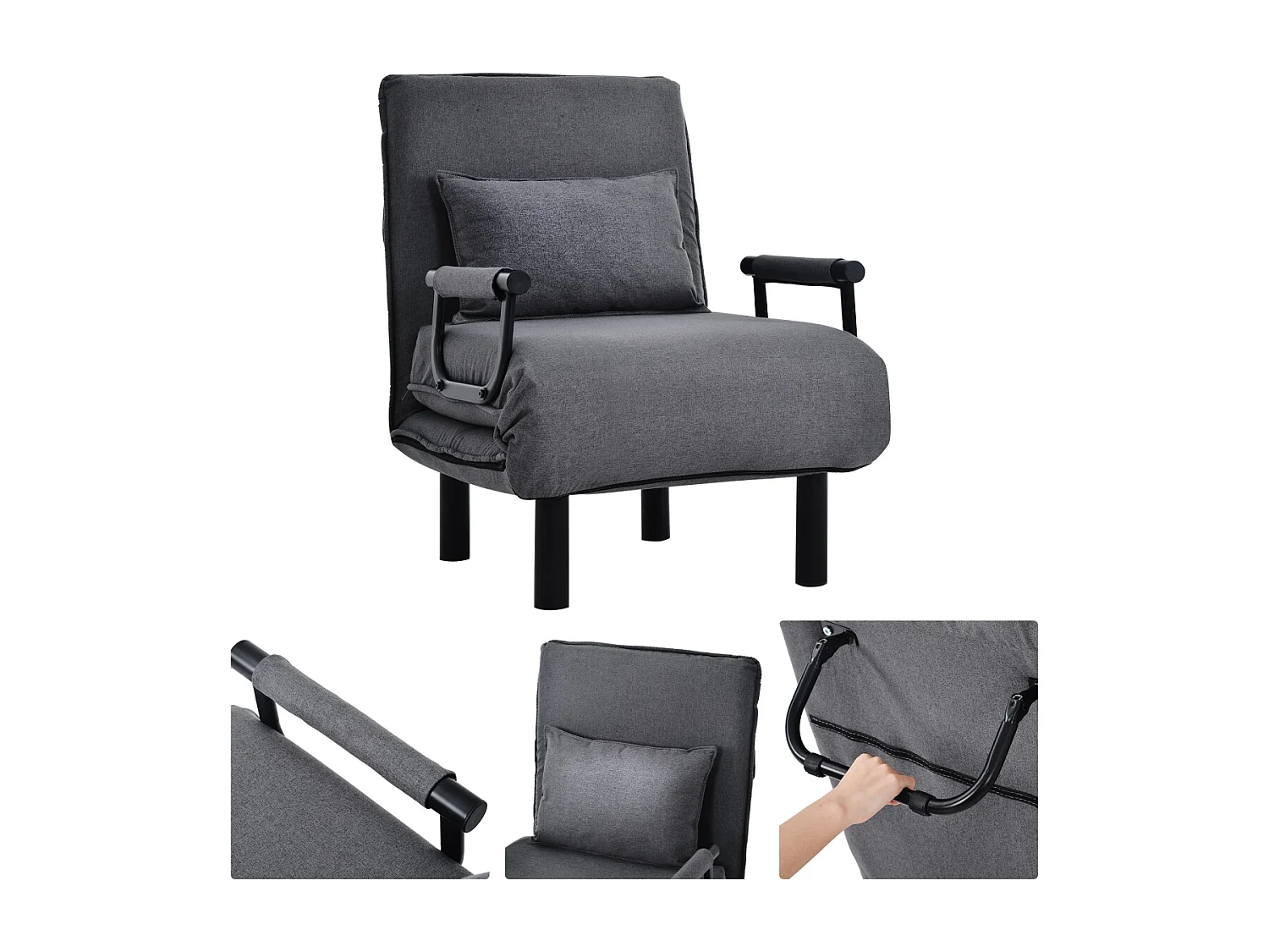 Canapé-lit convertible, fauteuil réglable à 6 positions, canapé.