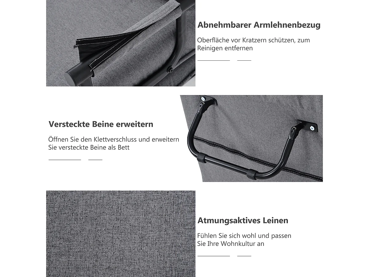 Canapé-lit convertible, fauteuil réglable à 6 positions, canapé.