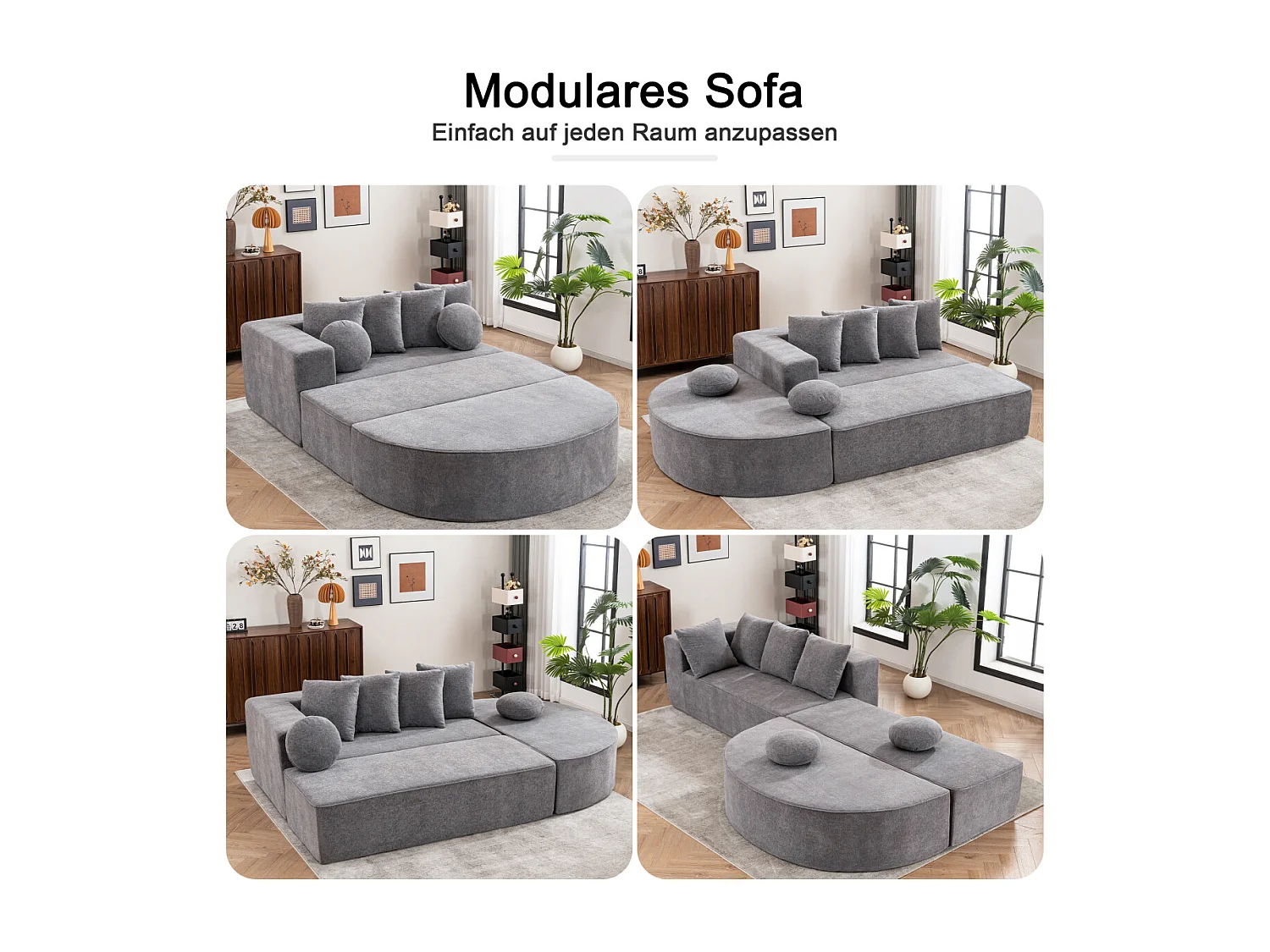 Sofá deshuesado totalmente comprimido, sofá de nube segmentada, moderno, modular, no requiere ensamblaje, tela de chenilla