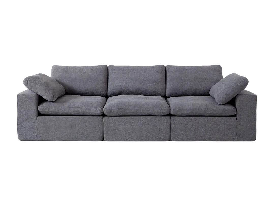 Sofá modular Cloud con espuma certificada, asiento tapizado, color gris
