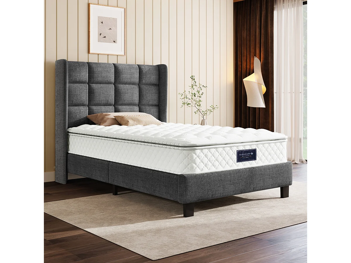 Colchón con núcleo de muelles, espuma fría de 7 zonas, muelles ensacados, 90 x 200 cm, Oeko-Tex, H3, 25 cm de altura