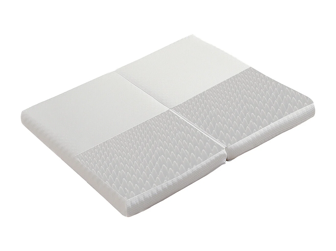 Colchão dobrável, tecido alveolar, certificado Oeko-Tex, ergonômico, respirável, durável, firmeza H3, branco, 140x200cm/140x100cm