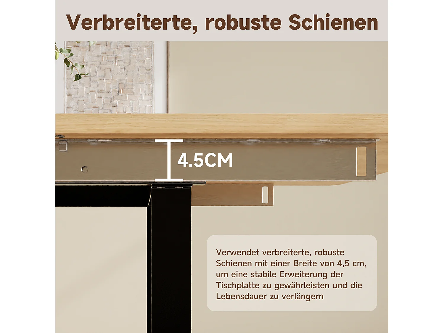 Table à manger extensible - 140/180/220 x 90 x 75 cm - pour 6 à 10 personnes - pieds en métal - MDF - naturel