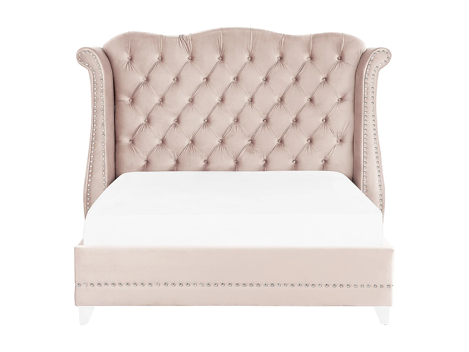 Letto Velluto AYETTE 160 x 200 cm Rosa pastello